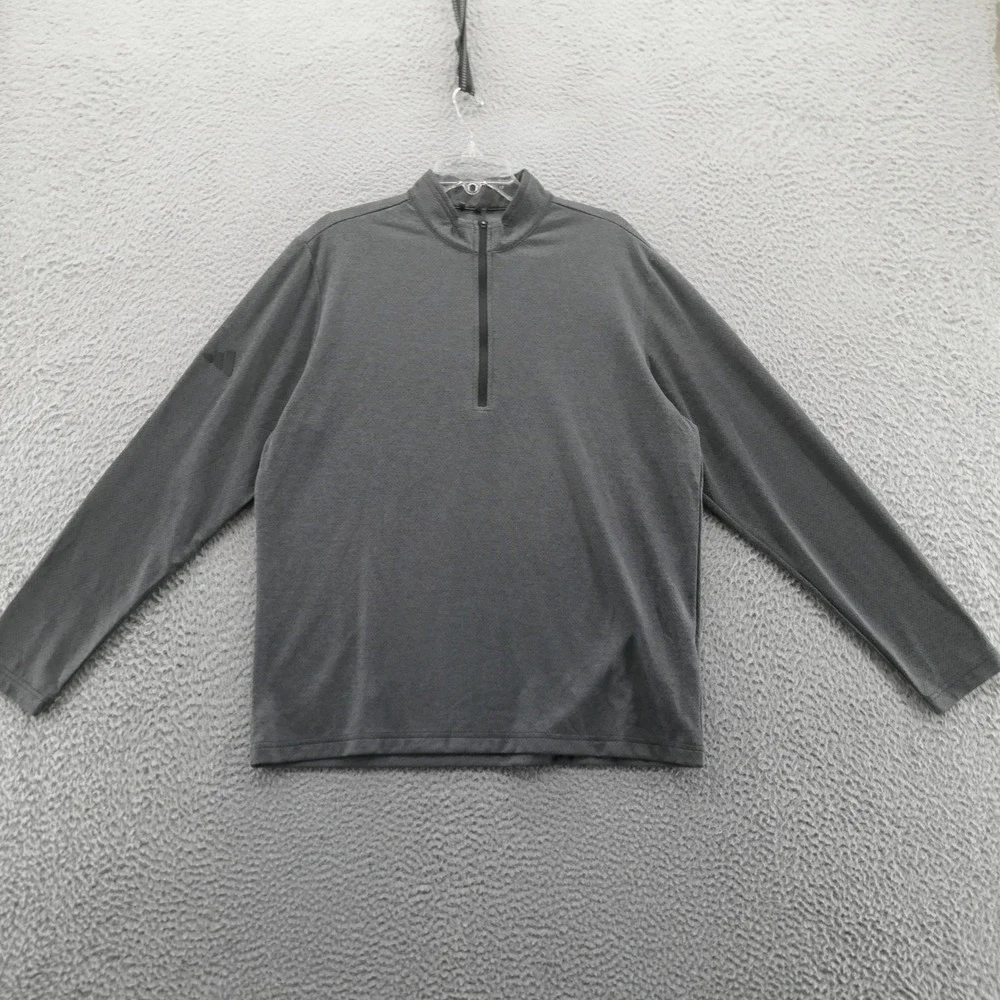Adidas Lightweight 1/4 Zip Jacket Large Gray Heather Mens‎ Mock Neck Golf